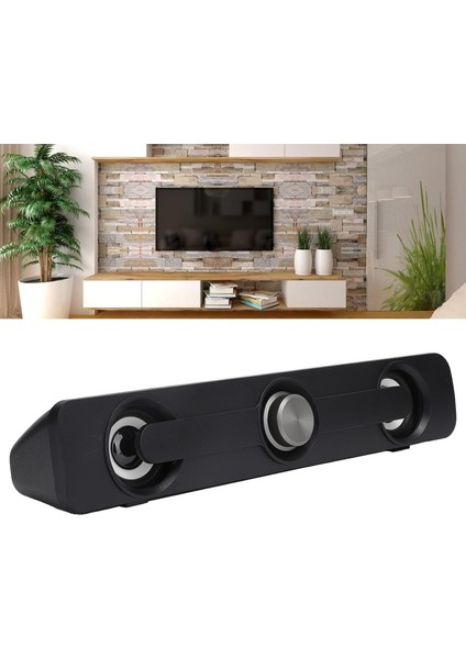 LED Işıklı USB ve 3.5mm Girişli Soundbar Hoparlör Masaüstü Laptop Tv ve Telefon Uyumlu 2X2.5W