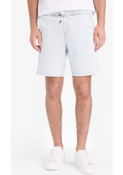 Regular Fit Beli Lastikli Rahat Kalıp Jean Bermuda Şort E4554AX25SM