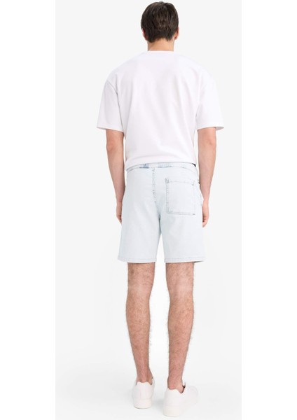 Regular Fit Beli Lastikli Rahat Kalıp Jean Bermuda Şort E4554AX25SM