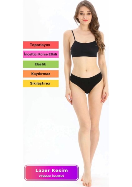 Yeni Sezon Toparlayıcı Şekillendirici Zarif Siyah Şık Kadın Brazilian Slip Külot Iç Çamaşırı