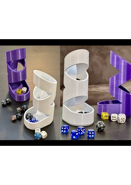 Zigzag (Üçlü Halka) Zar Kulesi ve Yakalama Tepsisi (Plastik Aparattır)