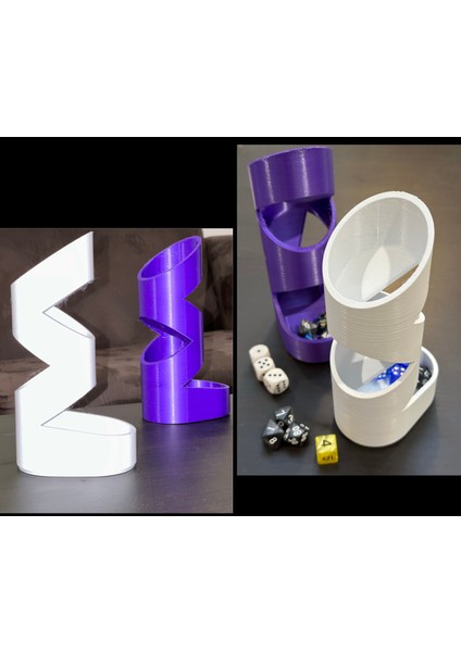 Zigzag (Üçlü Halka) Zar Kulesi ve Yakalama Tepsisi (Plastik Aparattır) modelleri