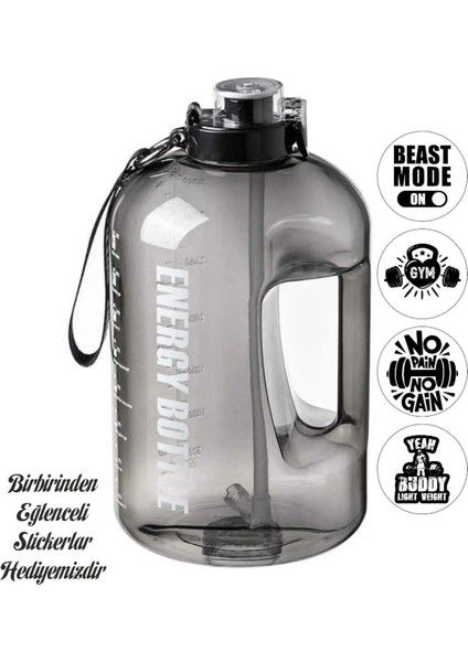 Suhvee Sporcu Su Matarası Su Matarası Bpa Free 2.5l Suluk Gym Matara