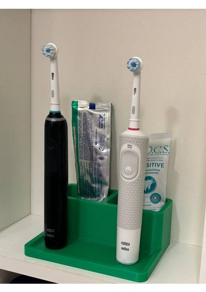 Banyo Dolabı Için Diş Macunu ve Elektrikli Diş Fırçası Standı (Plastik Aparattır!!!)