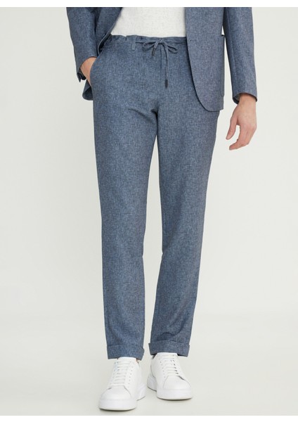 Bağlamalı Bel Slim Fit Lacivert Erkek Takım Elbise ACE030252247_LAC