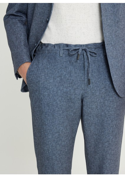 Bağlamalı Bel Slim Fit Lacivert Erkek Takım Elbise ACE030252247_LAC