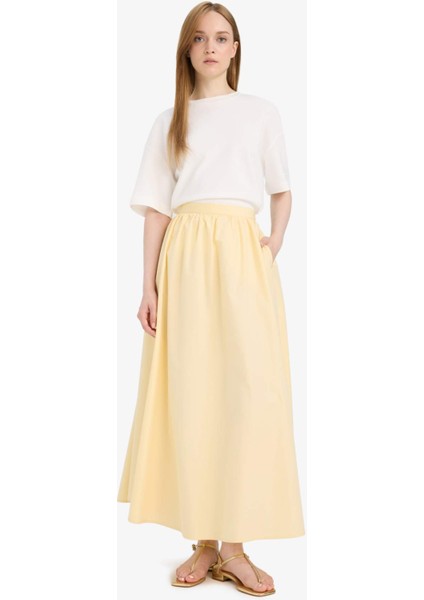 A Kesim Cepli Poplin Maxi Etek E4369AX25SP