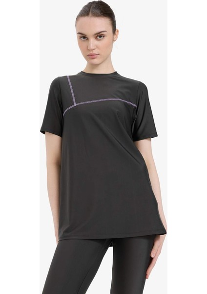 Regular Fit 4'lü Basic Düz Burkini Tesettür Mayo Takım E3514AX25HS