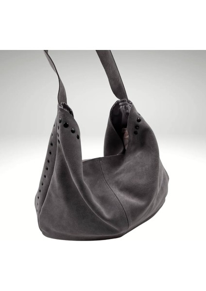 Büyük Gri Süet Omuz Çantası fırsatları