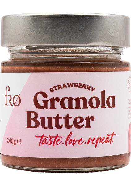 Granola Butter Çilekli Glutensiz Şekersiz Vegan Sürülebilir Ezme 240 gr