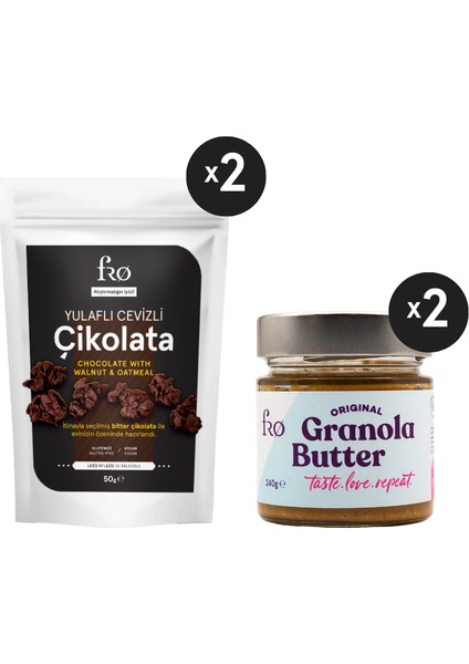 4'lü 2xgranola Butter Original Sürülebilir 2xyulaflı Cevizli Çikolata Sağlıklı Atıştırmalık