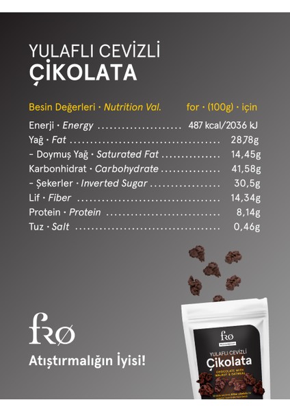 3'lü Paket Yulaflı Cevizli Çikolata Vegan Glutensiz Şekersiz Sağlıklı Atıştırmalık 3X50GR fırsatları