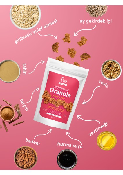 3'lü Atıştırmalık Granola Vegan Glutensiz Şekersiz Atıştırmalık Sağlıklı Ara Öğün Granola modelleri
