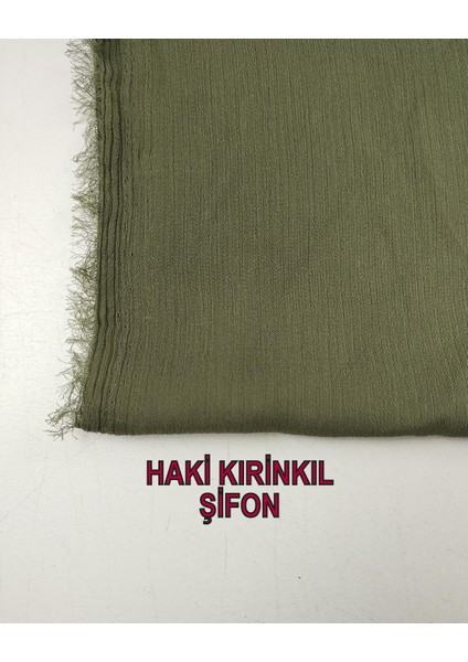 Haki Renkte Kırinkıl Şifonen: 140 cm modelleri