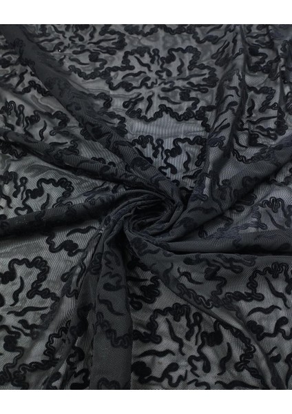 Siyah Renkte Kadife Yakma File (En 120 cm x Boy 330 Cm)