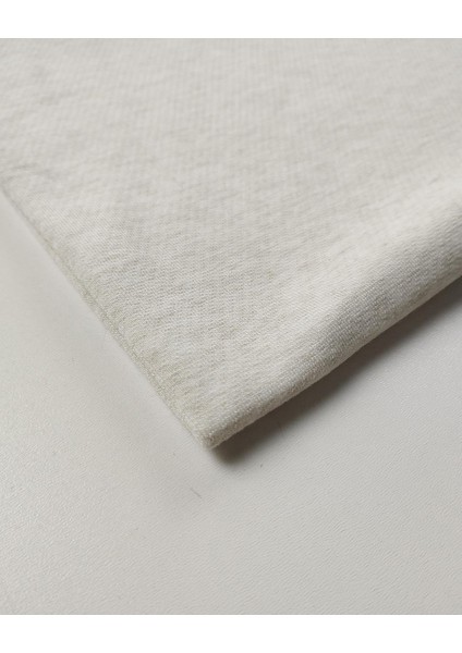 Kırçıllı Krem Renkte Jakarlı Interlok Örme (En 140 cm x Boy 320 Cm)