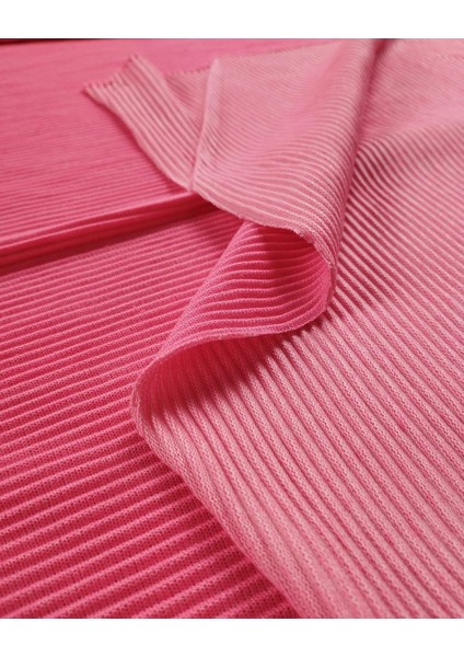 Pembe Renkte Pliseli Jarse (En 150 cm x Boy 190 Cm)