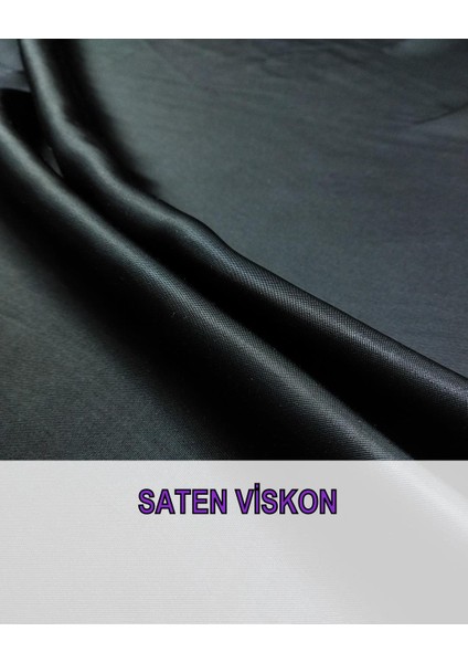 Siyah Renkte Saten Viskon (En 140 cm x Boy 310 Cm)