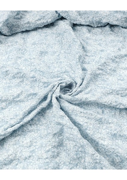 Nil Yeşili Üzeri Beyaz Çiçekli Gofreli Dokuma (En 140 cm x Boy 250 Cm) modelleri