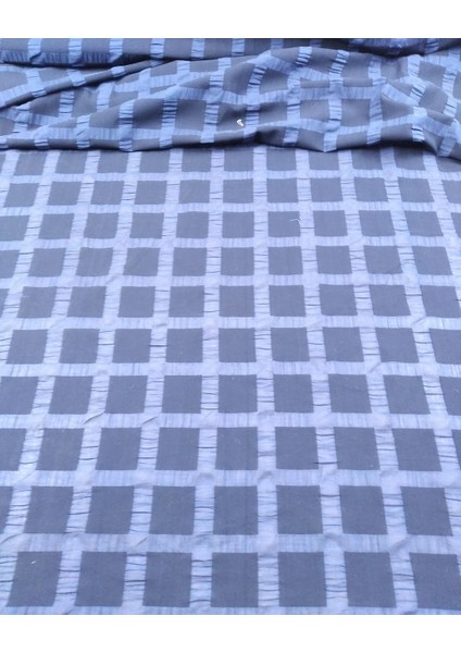 Lacivert Kendinden Ekoseli Pamuk Vual (En 120 cm x Boy 400 Cm) fırsatları