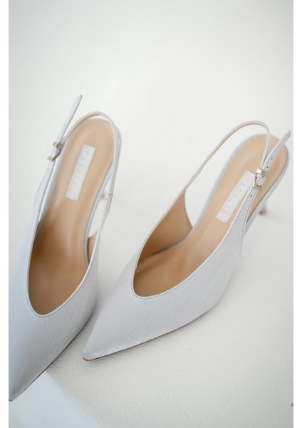 Rico Topuklu Saten Abiye Ayakkabı Gümüş fırsatları