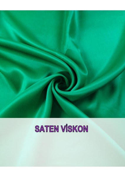Yeşil Renkte Saten Viskon (En 140 cm x Boy 220 Cm) fırsatları
