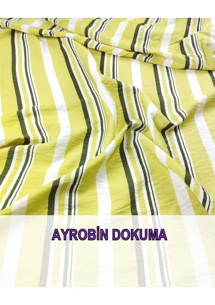 Yeşil Kahve Beyaz Boyuna Çizgili Aerobin Dokuma (En 140 cm x Boy 235 Cm) indirimleri