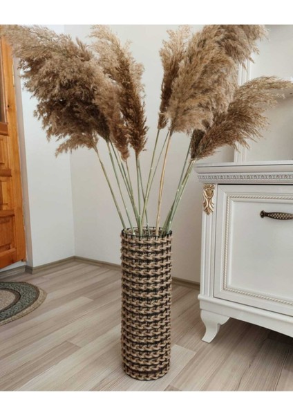 Design Metal Tel Hasır Örgülü Tasarım Vazo 50CM