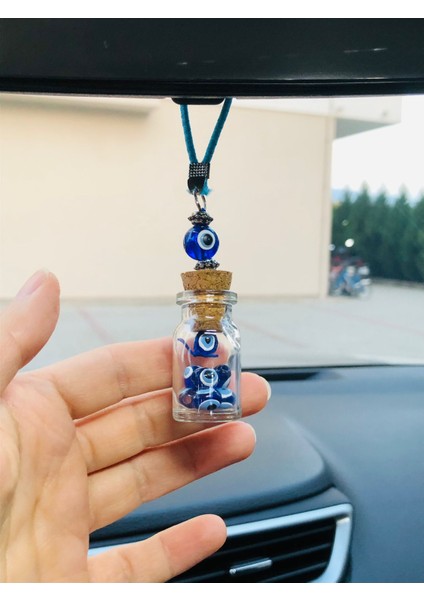 2 Adet Cam Şişe Araba Ayna Süsü Araba Nazarlık Nazar Koruması, Araba Hediyelik