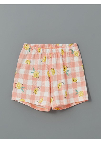 Bisiklet Yaka Kız Çocuk Şortlu Pijama Takımı (S5)