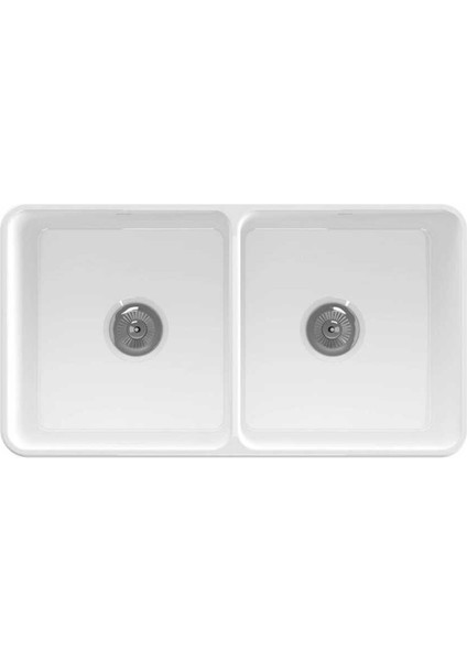 Bocchi Lavello Dekorlu Çift Gözlü Mutfak Eviyesi 84 cm 1601-001-0120 Beyaz modelleri