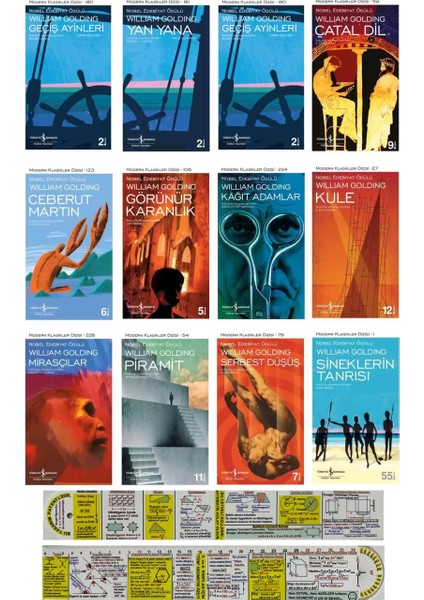 Piramit- Ceberut Martin- Serbest Düşüş- Kule- Çatal Dil - William Golding - 12 Kitap Set