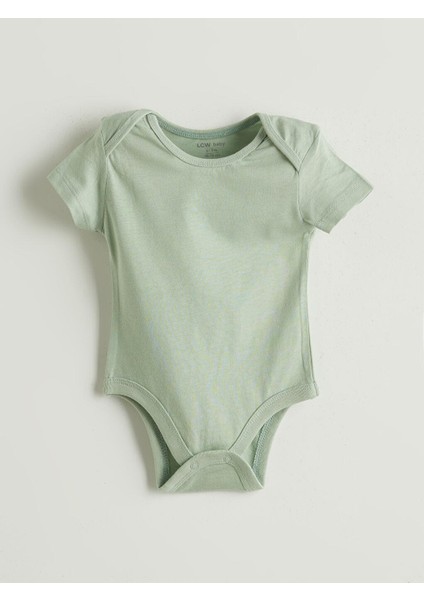 Bisiklet Yaka Basic Erkek Bebek Çıtçıtlı Bodysuit 3'lü (S5)