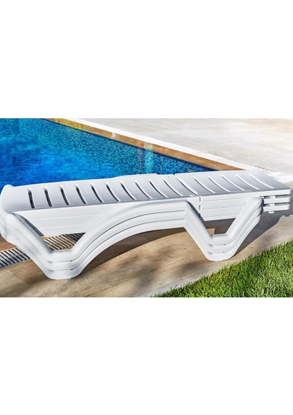 SY-2537 Beyaz Elite Plaj Havuz Şezlong