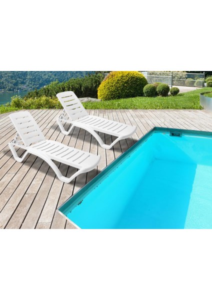SY-2537 Beyaz Elite Plaj Havuz Şezlong