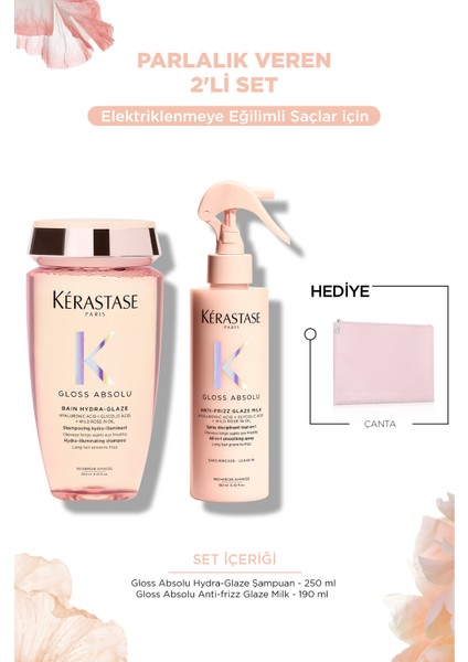Gloss Absolu Elektriklenme Karşıtı Saç Bakım Seti - Bain & Spray