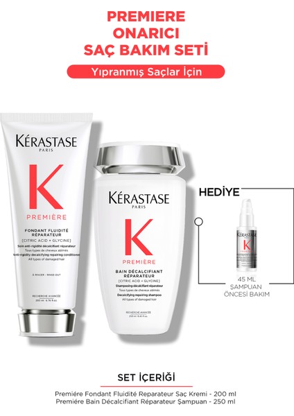 Premiere Onarıcı Saç Bakım Seti - Bain & Fondant Krem
