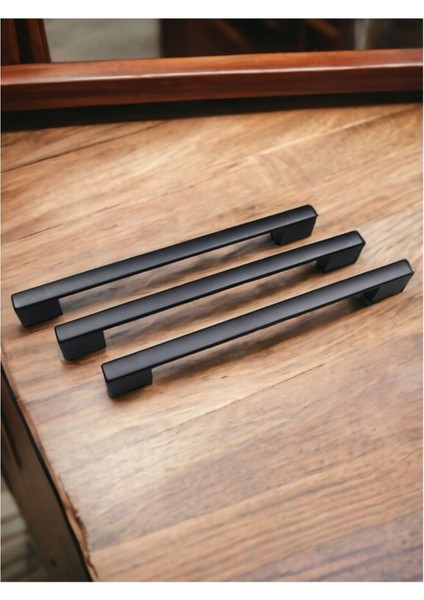 Köprü Mutfak Kulbu Çekmece Dolap Kulpu Metal Kulp Mobilya Dolabı Kulpları 96-128 mm Siyah(5 Adet)