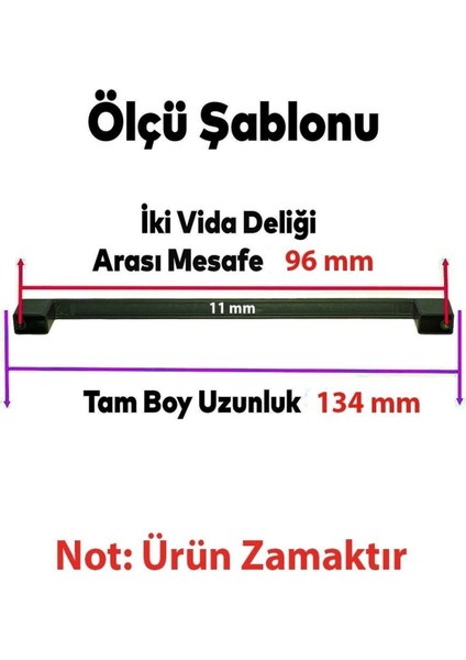 Köprü Mutfak Kulbu Çekmece Dolap Kulpu Metal Kulp Mobilya Dolabı Kulpları 96-128 mm Siyah(5 Adet)
