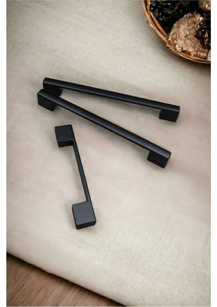 Köprü Mutfak Kulbu Çekmece Dolap Kulpu Metal Kulp Mobilya Dolabı Kulpları 96-128 mm Siyah(5 Adet)