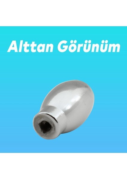Mermi Düğme Kulp Mobilya Mutfak Çekmece Dolap Dolabı Kapak Kulpu Kulpları Kulbu Krom Metal (9 Adet)