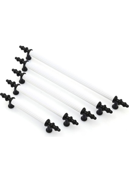 Zirve Elit 160 mm Mobilya Mutfak Çekmece Dolabı Dolap Kulpu Kulbu Kulpları - Beyaz-Siyah - 6 Adet