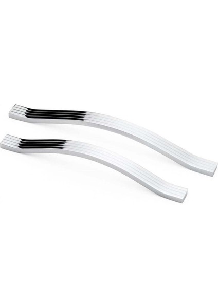 Akasya Çizgili (160 mm - 16 Cm) Mobilya Mutfak Çekmece Dolap Dolabı Kapak Krom Metal Kulpu (10 Adet)