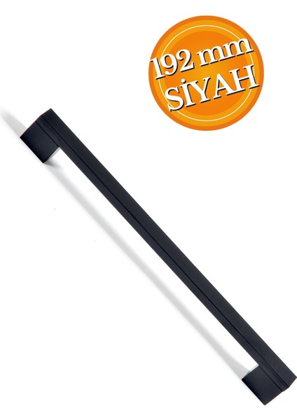 Köprü Mutfak Kulbu Çekmece Dolap Kulpu Metal Kulp Mobilya Dolabı Kulpları 192 mm Siyah(3 Adet)