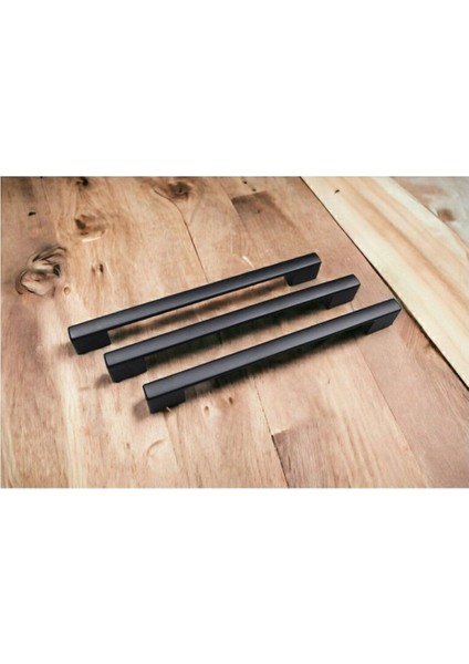 Köprü Mutfak Kulbu Çekmece Dolap Kulpu Metal Kulp Mobilya Dolabı Kulpları 192 mm Siyah(3 Adet)