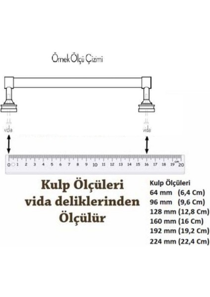 Eko Sülün Çekmece Dolap Kapak Kulpu Kulbu 96 mm Siyah Metal Kulp (10 Adet)
