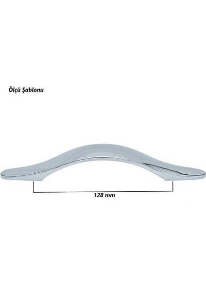 Yalı 128 mm Kulp Metal Mobilya Çekmece Dolabı Mutfak Dolap Kulpları Kapak Kulbu Kulpu (7 Adet)