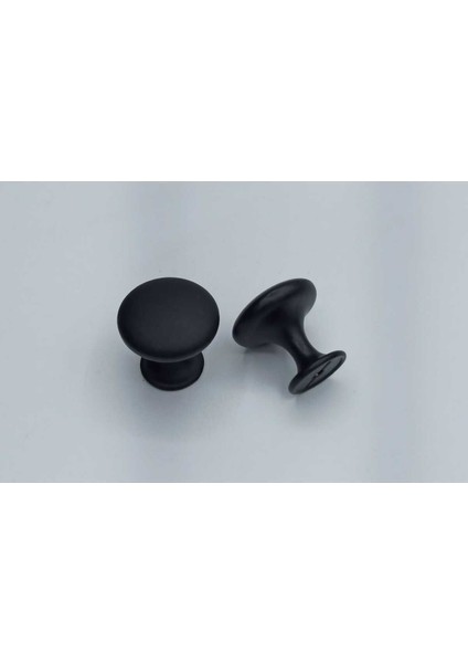 Yuvarlak Düğme Kulp Mobilya Mutfak Çekmece Dolap Dolabı Kapak Kulpu Kulbu Siyah Metal (7 Adet)