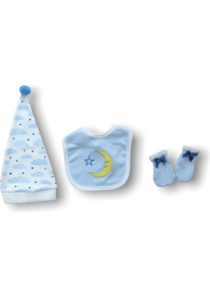 Ay Dedem Nakışlı 5li Zıbın Takımı Hastane Çıkışı Mavi modelleri