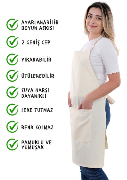 2 Adet Simple Ayarlanabilir Askılı Mutfak Önlüğü